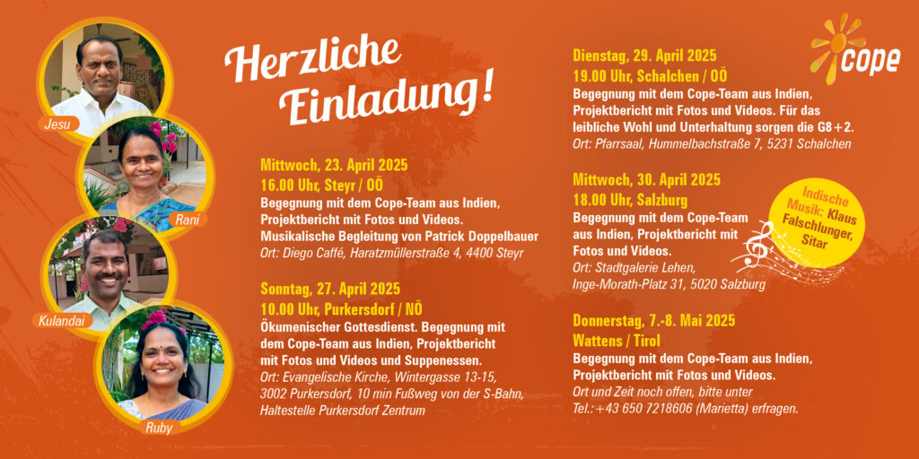 Indien hautnah. Cope Projektteam zu Gast in Österreich